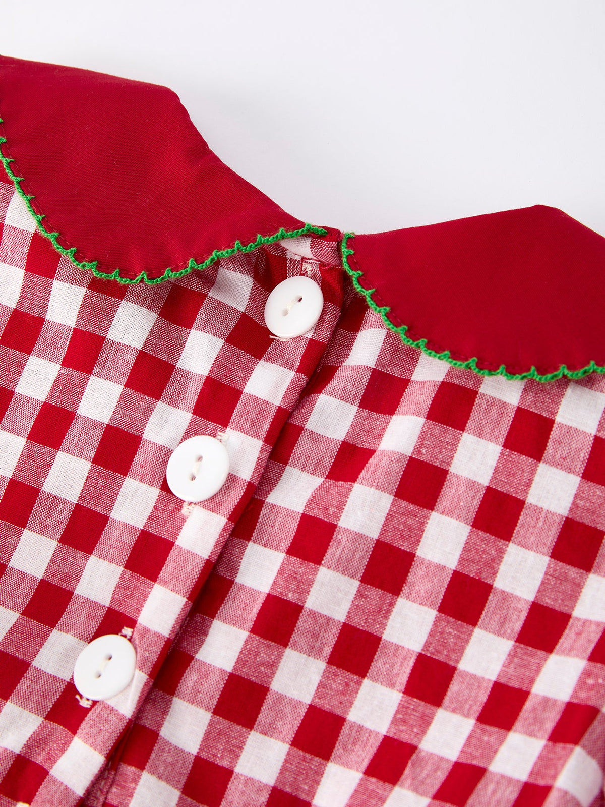 Girls Christmas Outfit – Red Plaid Dress with Tree Bow Accents by Rylee Faith Designs