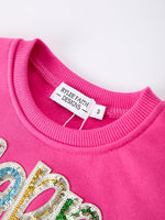 Toddler Girls Christmas Outfit – Pink Merry Bright Top and Bell Pants by Rylee Faith Designs