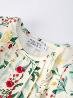 Toddler Girls Christmas Dress – Holiday Floral Print Outfit with Pockets by Rylee Faith Designs