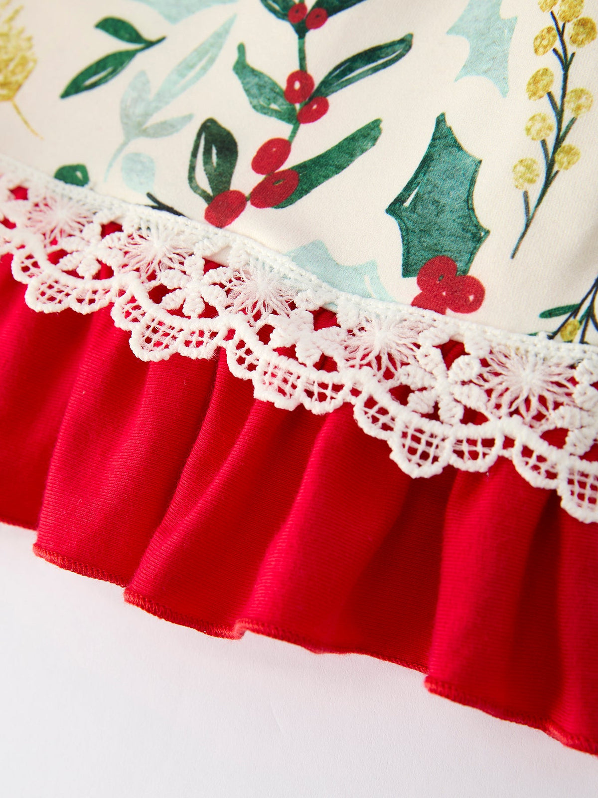 Toddler Girls Christmas Dress – Holiday Floral Print Outfit with Pockets by Rylee Faith Designs