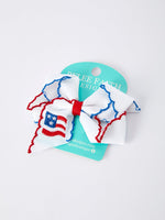 Stars & Stripes Flag Hair Bow – Toddler Girls July 4th Hair Accessory by Rylee Faith Designs at Everetts Place