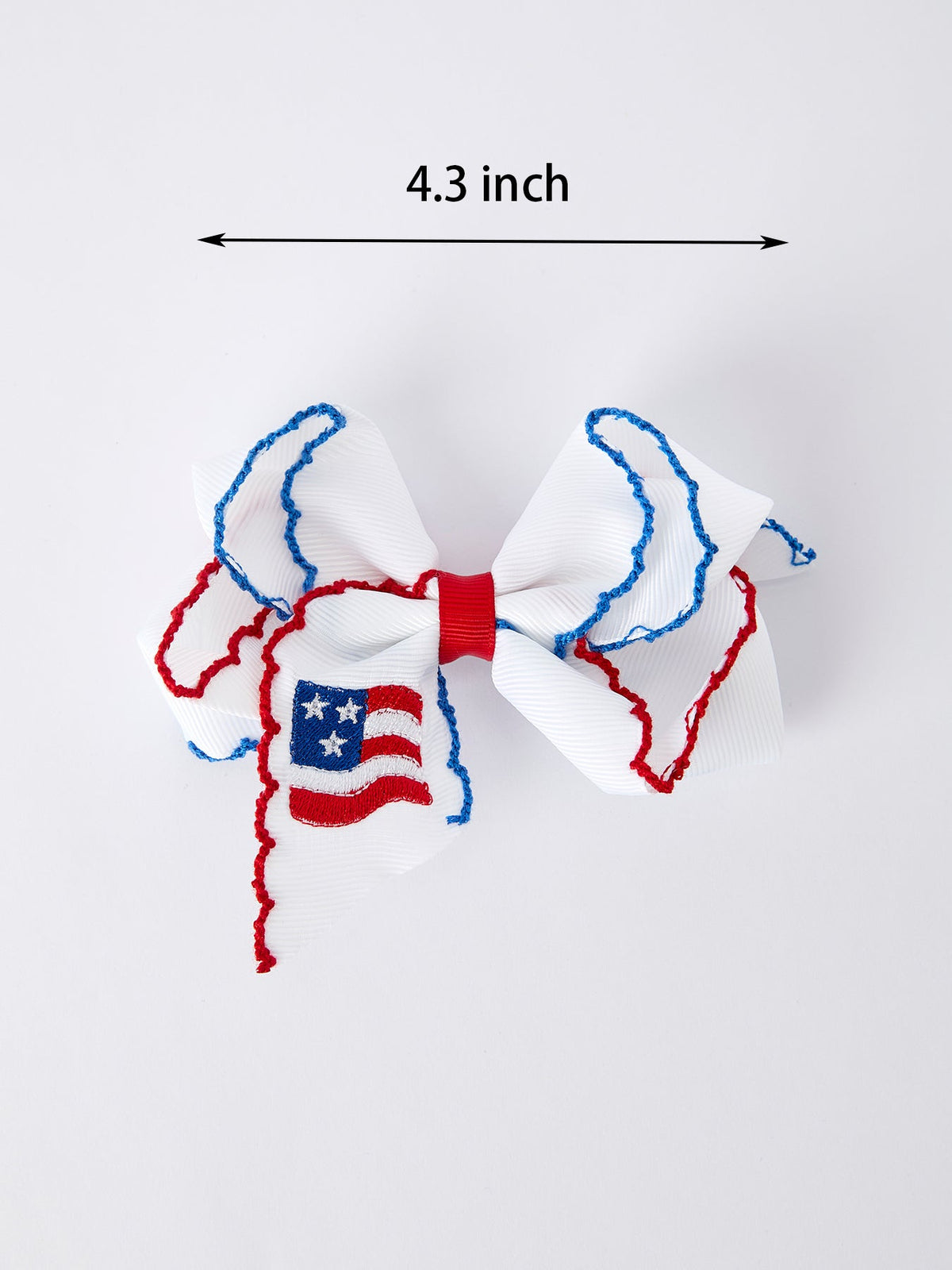 Stars & Stripes Flag Hair Bow – Toddler Girls July 4th Hair Accessory by Rylee Faith Designs at Everetts Place