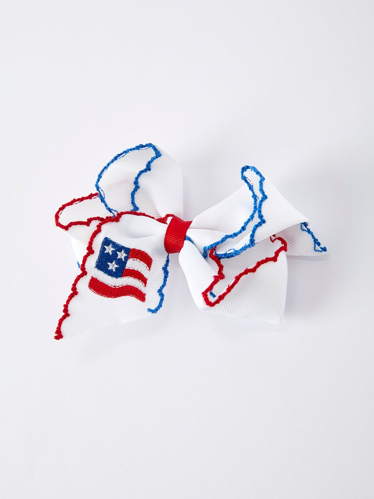 Stars & Stripes Flag Hair Bow – Toddler Girls July 4th Hair Accessory by Rylee Faith Designs at Everetts Place
