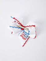 Stars & Stripes Flag Hair Bow – Toddler Girls July 4th Hair Accessory by Rylee Faith Designs at Everetts Place