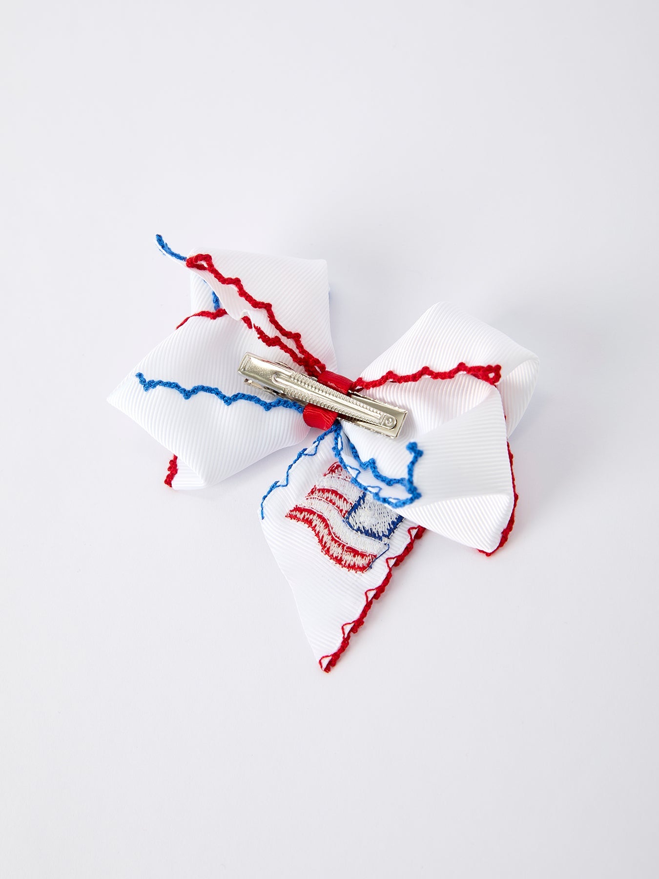 Stars & Stripes Flag Hair Bow – Toddler Girls July 4th Hair Accessory by Rylee Faith Designs at Everetts Place