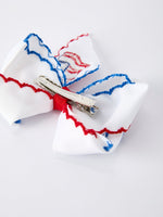 Stars & Stripes Flag Hair Bow – Toddler Girls July 4th Hair Accessory by Rylee Faith Designs at Everetts Place