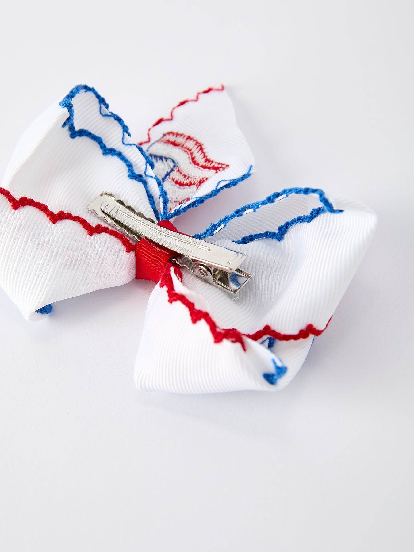Stars & Stripes Flag Hair Bow – Toddler Girls July 4th Hair Accessory by Rylee Faith Designs at Everetts Place