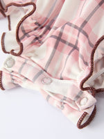 Western Horse Embroidered Smocked Plaid Baby Girl Romper by Rylee Faith Designs at Everetts Place