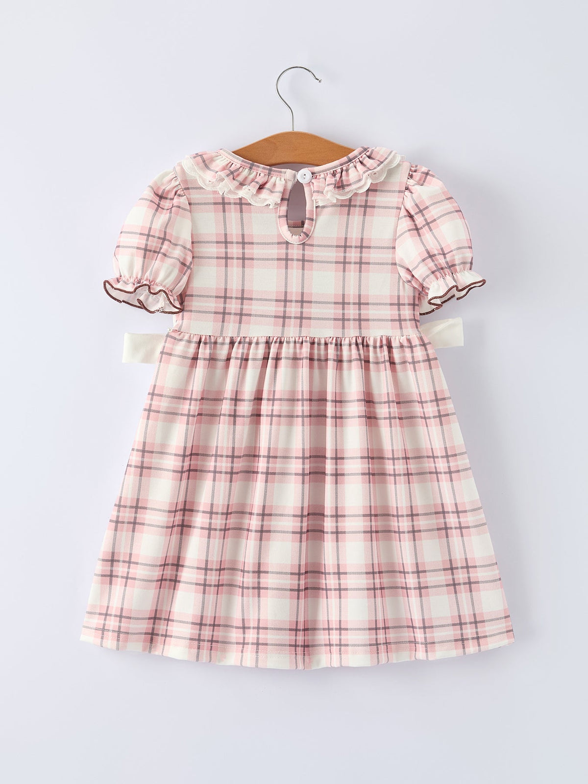 Western Horse Embroidered Smocked Plaid Girls Dress by Rylee Faith Designs at Everetts Place
