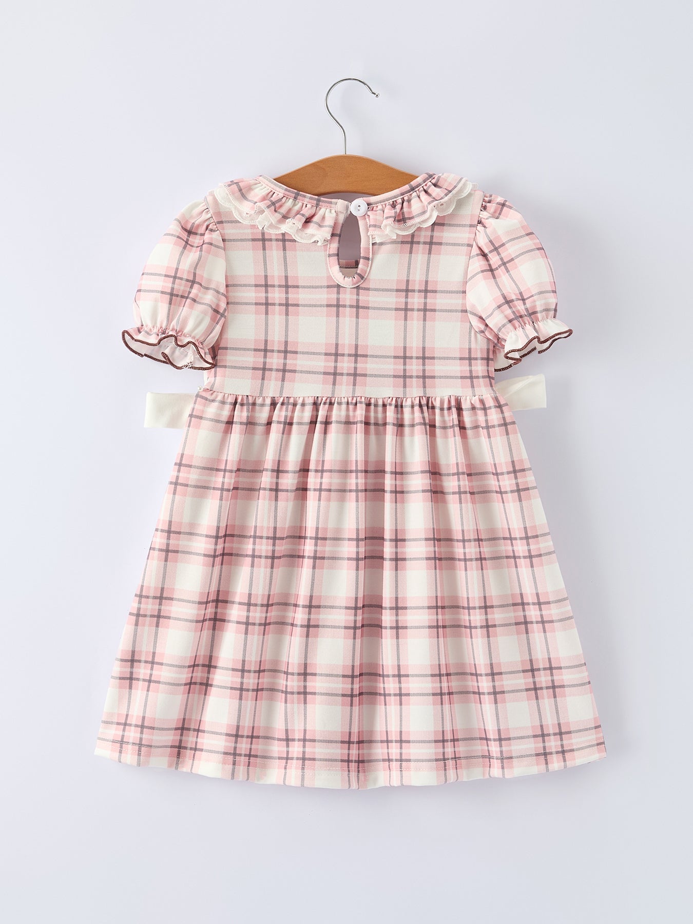 Western Horse Embroidered Smocked Plaid Girls Dress by Rylee Faith Designs at Everetts Place