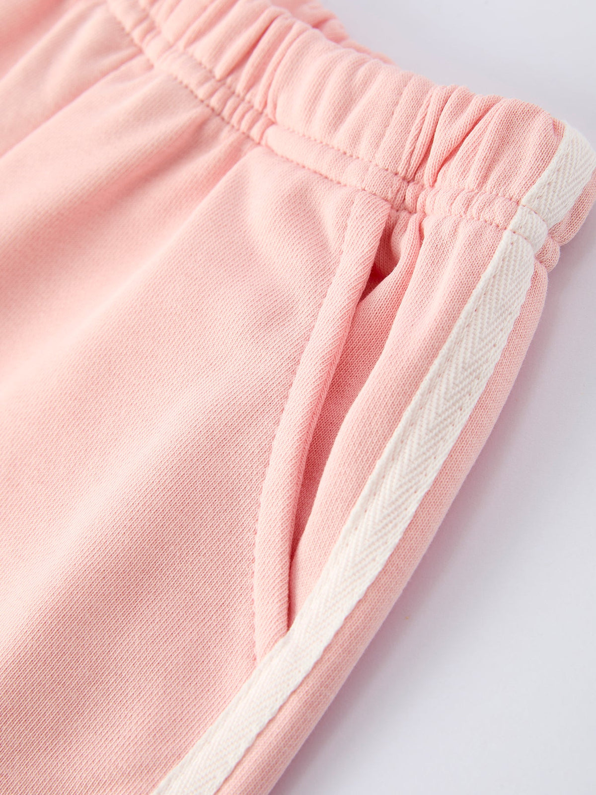 Girls Cotton Polyester Sweatshirt and Pants Set, Pink Bow Trim by Rylee Faith Designs