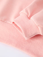 Girls Cotton Polyester Sweatshirt and Pants Set, Pink Bow Trim by Rylee Faith Designs