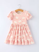 Rylee Faith Designs girls spring chicken print ruffle dress
