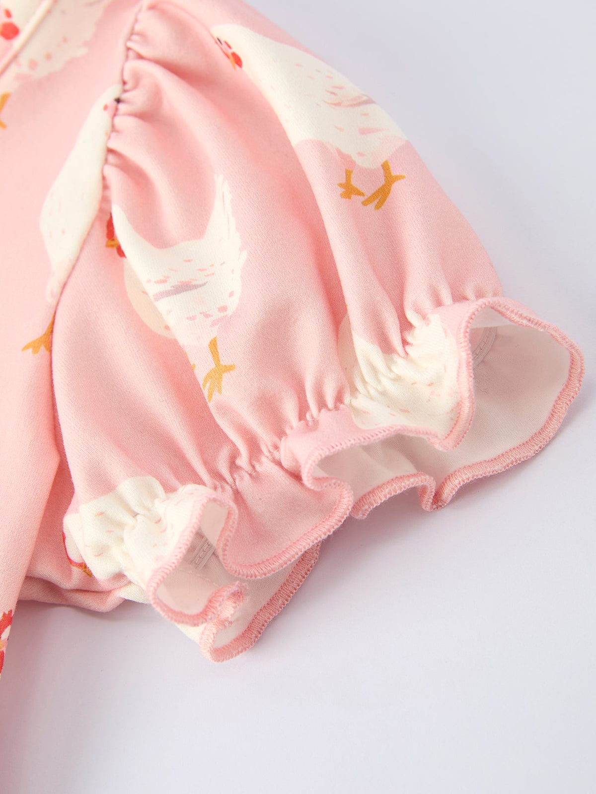 Farm spring chicken print girls ruffle dress by Rylee Faith Designs.