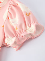Farm spring chicken print girls ruffle dress by Rylee Faith Designs.