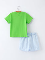 Toddler Boys Summer Crocodile Embroidered Plaid Shorts Set by Rylee Faith Designs at Everetts Place