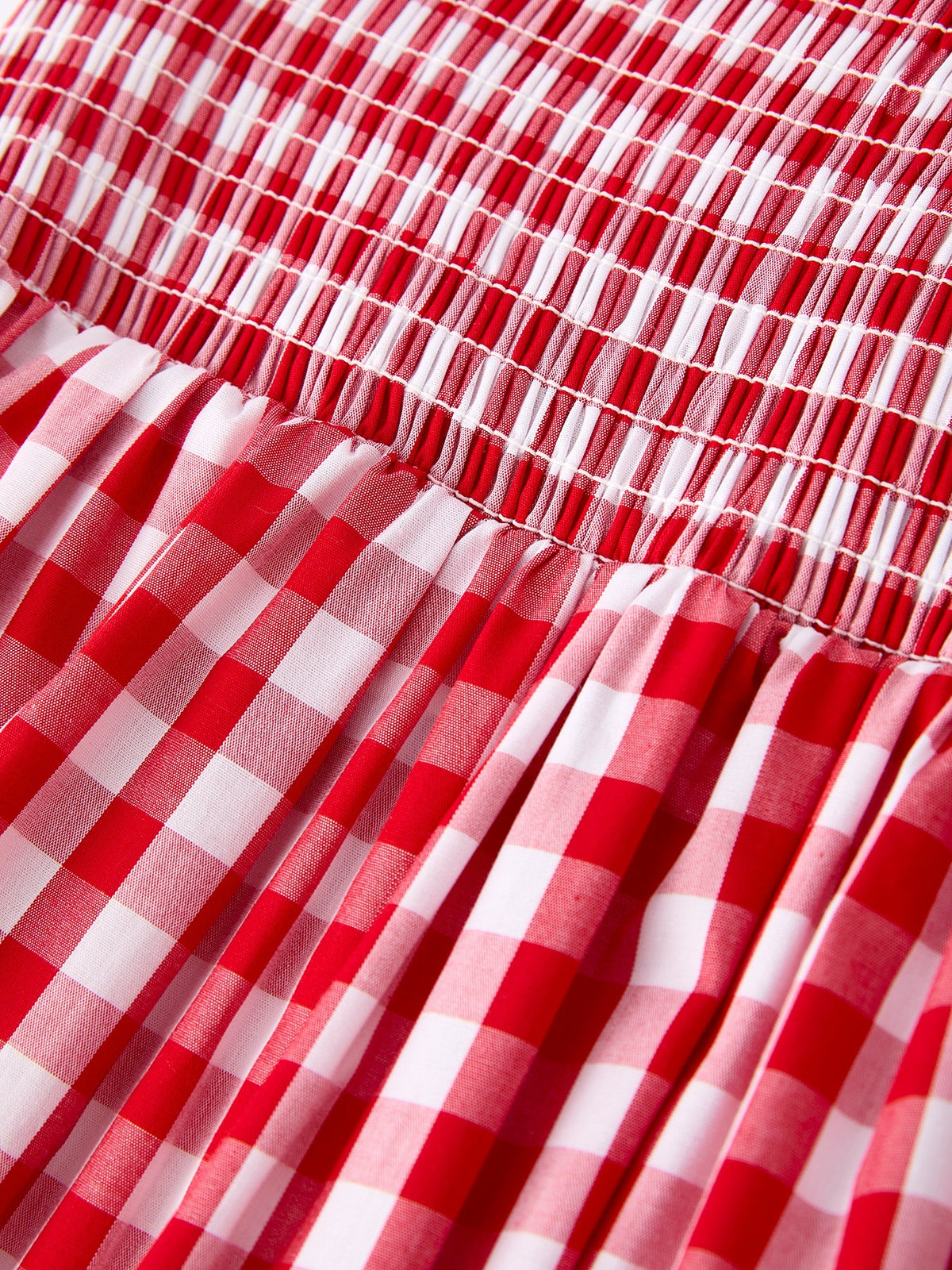 Summer Plaid Smocked Ruffle Girl Dress Sibling Outfits by Rylee Faith Designs at Everetts Place
