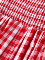 Summer Plaid Smocked Ruffle Girl Dress Sibling Outfits by Rylee Faith Designs at Everetts Place