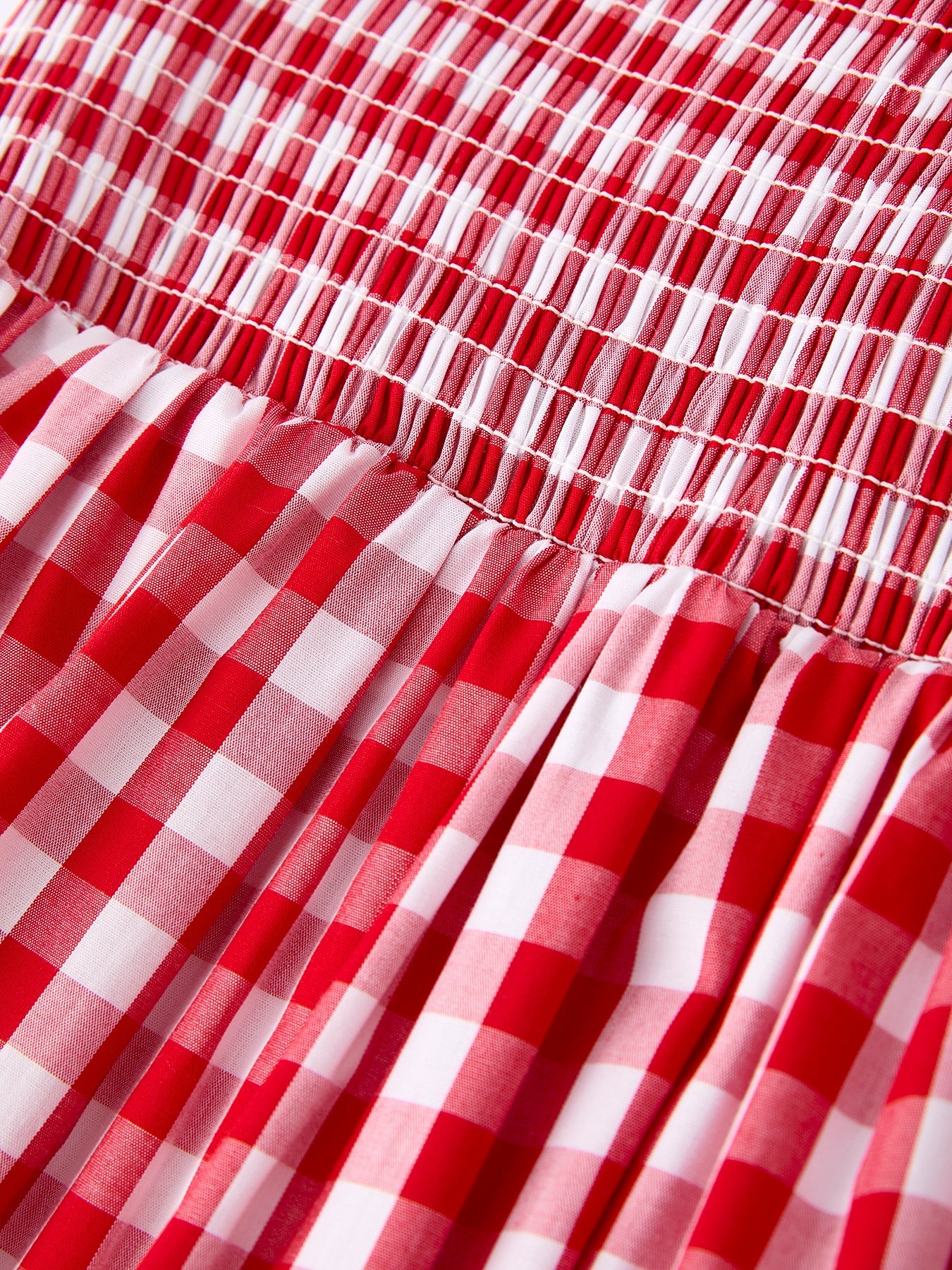 Summer Plaid Smocked Ruffle Girl Dress Sibling Outfits by Rylee Faith Designs at Everetts Place