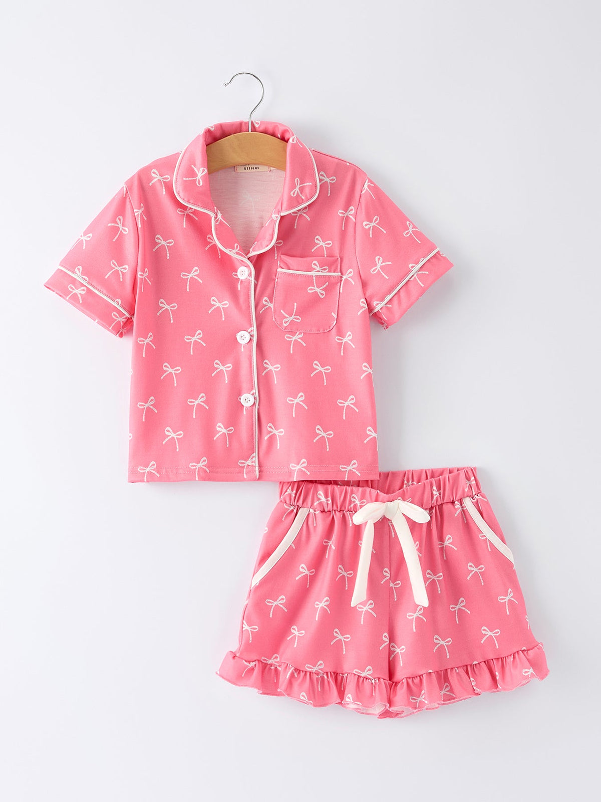 Mommy & Me Bow Print Ruffle Pajama Set by Rylee Faith Designs