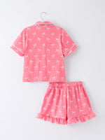 Mommy & Me Bow Print Ruffle Pajama Set by Rylee Faith Designs