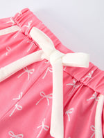 Mommy & Me Bow Print Ruffle Pajama Set by Rylee Faith Designs