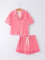 Mommy & Me Bow Print Ruffle Pajama Set by Rylee Faith Designs
