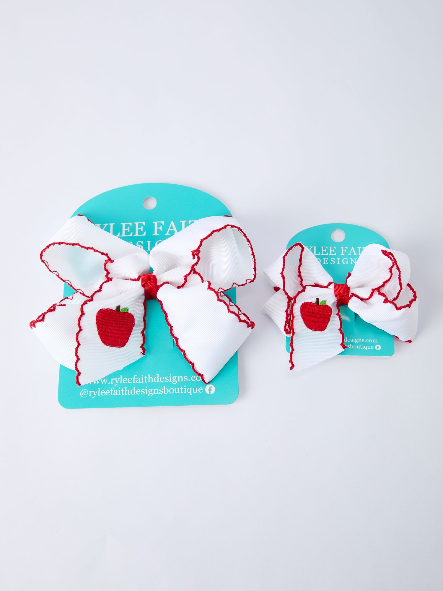 Back-to-school Apple Applique Girls Hairpin 4 Inches/6.25 inches by Rylee Faith Designs at Everetts Place