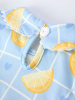 Summer Lemon Print Girls Puff Sleeve Bloomer Set by Rylee Faith Designs at Everetts Place