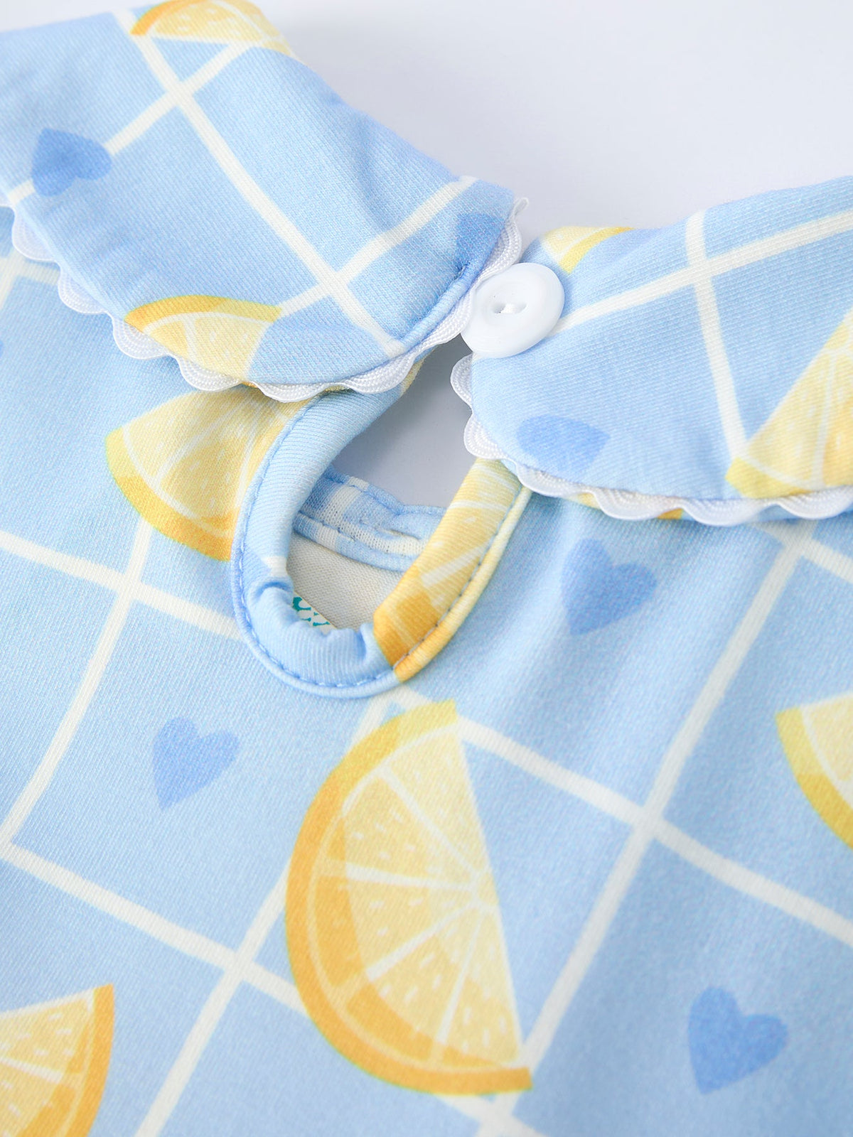Summer Lemon Print Girls Puff Sleeve Dress by Rylee Faith Designs at Everetts Place