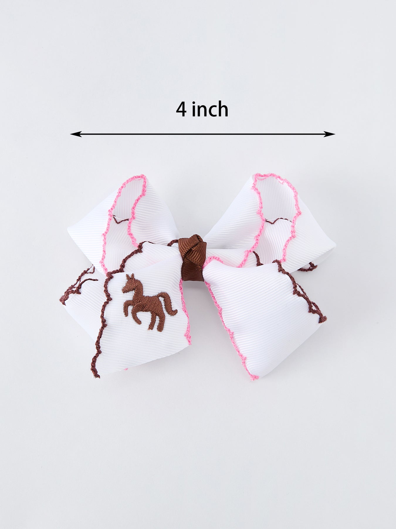Western Horse Embroidery Ruffle Edge Girls Hairpin 4 Inch by Rylee Faith Designs at Everetts Place