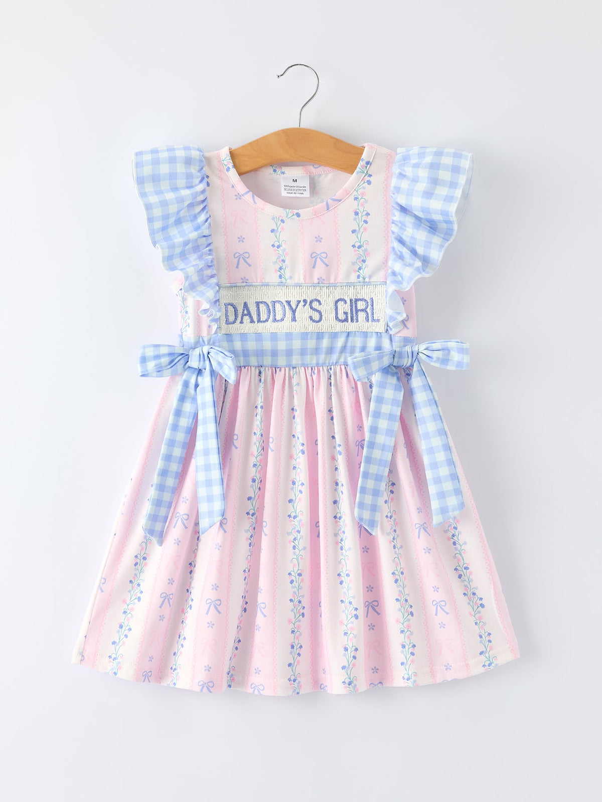 “DADDY'S GIRL” Smocked Plaid Girls Dress - Baby & Toddler Clothing, White, Dress, Textile, Pink | Everetts Place