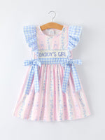 “DADDY'S GIRL” Smocked Plaid Girls Dress - Baby & Toddler Clothing, White, Dress, Textile, Pink | Everetts Place