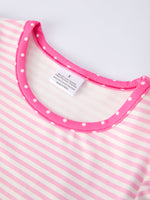 Rylee Faith Designs kids' striped outfit set with a cute pencil applique, perfect for school.