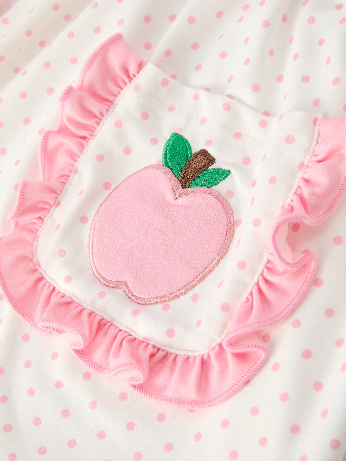 Back To School Girls' Apple Applique Set with Pockets by Rylee Faith Designs at Everetts Place