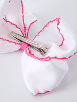 Rylee Faith Designs 6.25 inch pink pencil bow hair clip for back to school