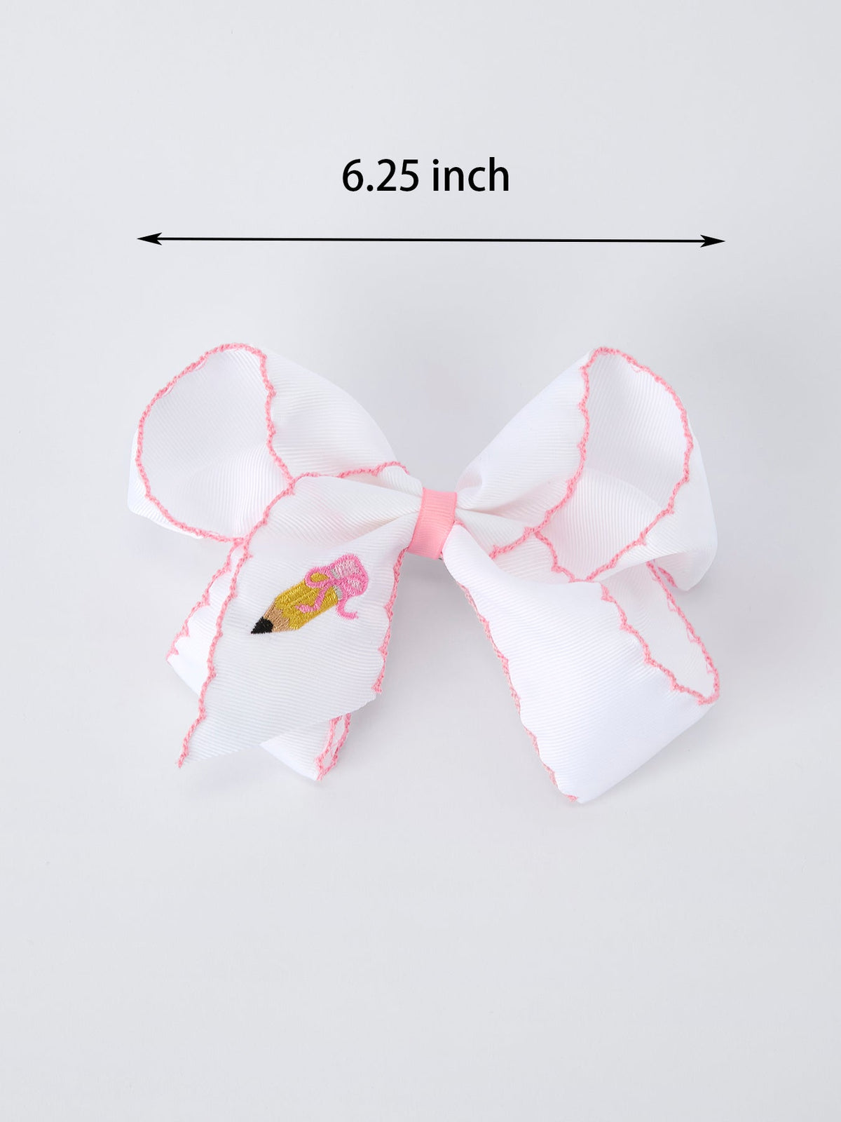 Back to School Yellow Pencil Bow Hair Clip 6.25 Inch by Rylee Faith Designs at Everetts Place