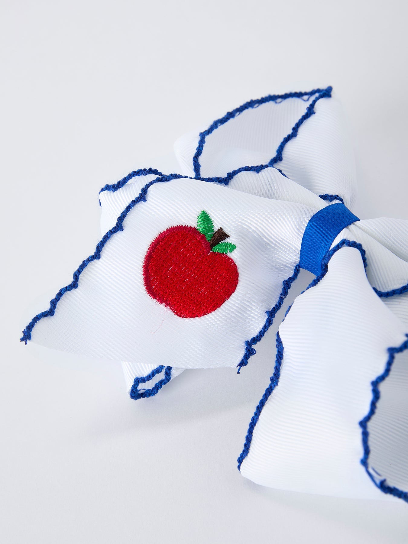 Rylee Faith Designs Back to School apple bow hair clip, 6.25 inch.