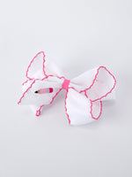 Rylee Faith Designs Back to School pink pencil bow hair clip.