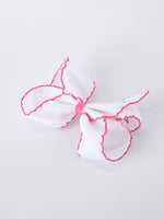 Rylee Faith Designs 6.25 inch pink pencil bow hair clip, Back to School.