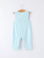 July 4th Plaid Boys Romper Flag Embroidery by Rylee Faith Designs at Everetts Place