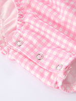 4th of July Plaid Girls Romper Bow Ruffle by Rylee Faith Designs at Everetts Place