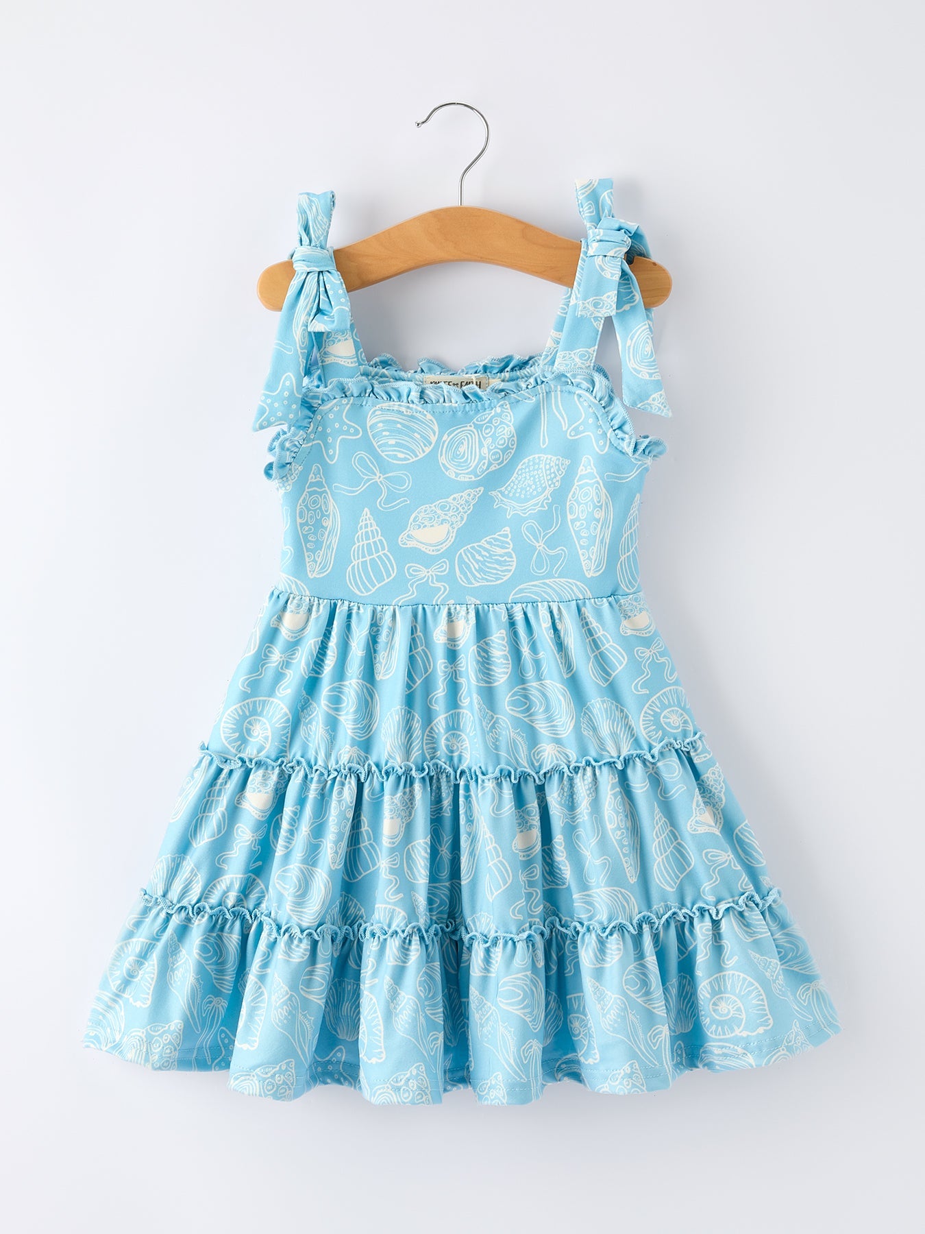 Spring Ocean  Girls Strap Dress by Rylee Faith Designs at Everetts Place