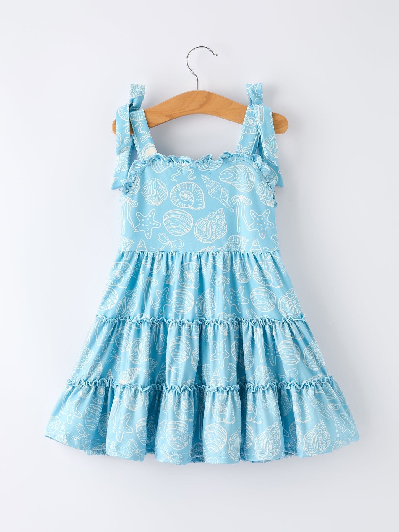Spring Ocean  Girls Strap Dress by Rylee Faith Designs at Everetts Place