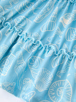 Spring Ocean  Girls Strap Dress by Rylee Faith Designs at Everetts Place