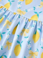 Summer Lemon Floral Print Girl Sleeveless Ruffle Dress by Rylee Faith Designs at Everetts Place