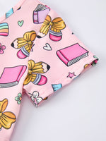 Rylee Faith Designs Back to School print girls short sleeve dress