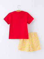 Back to School Crayon Smocked Boys Plaid Shorts Set by Rylee Faith Designs at Everetts Place