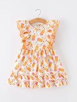 Girls Back To School Pencil Twirl Dress Ruffle Flutter Sleeve - Baby & Toddler Clothing, One-piece garment, Dress, Pink, Day Dress | Everetts Place