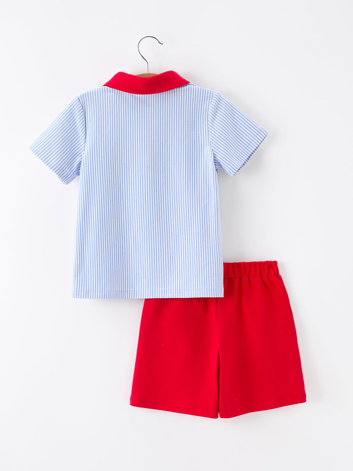 Rylee Faith Designs boys back to school apple polo short set